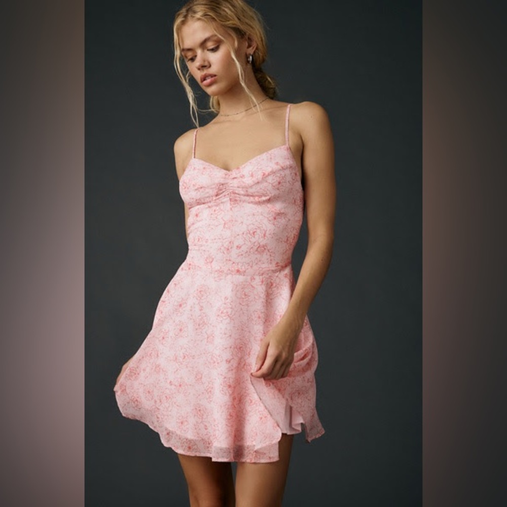 NWT UO Over The Horizon Chiffon Fit-And-Flare Mini Dress